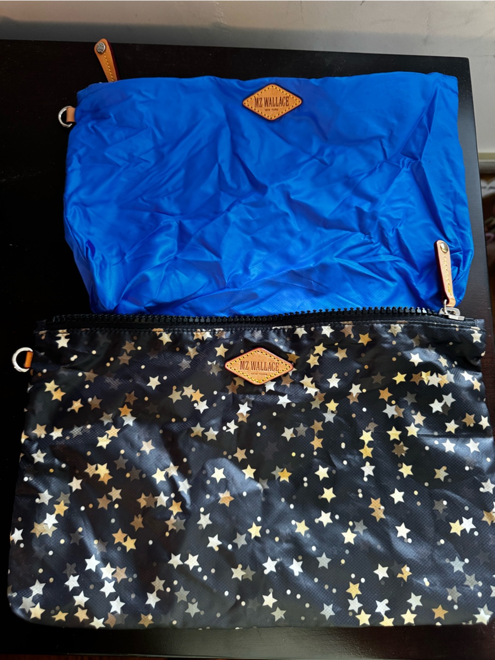 MZ Wallace Blue and Black Star Pouch Set